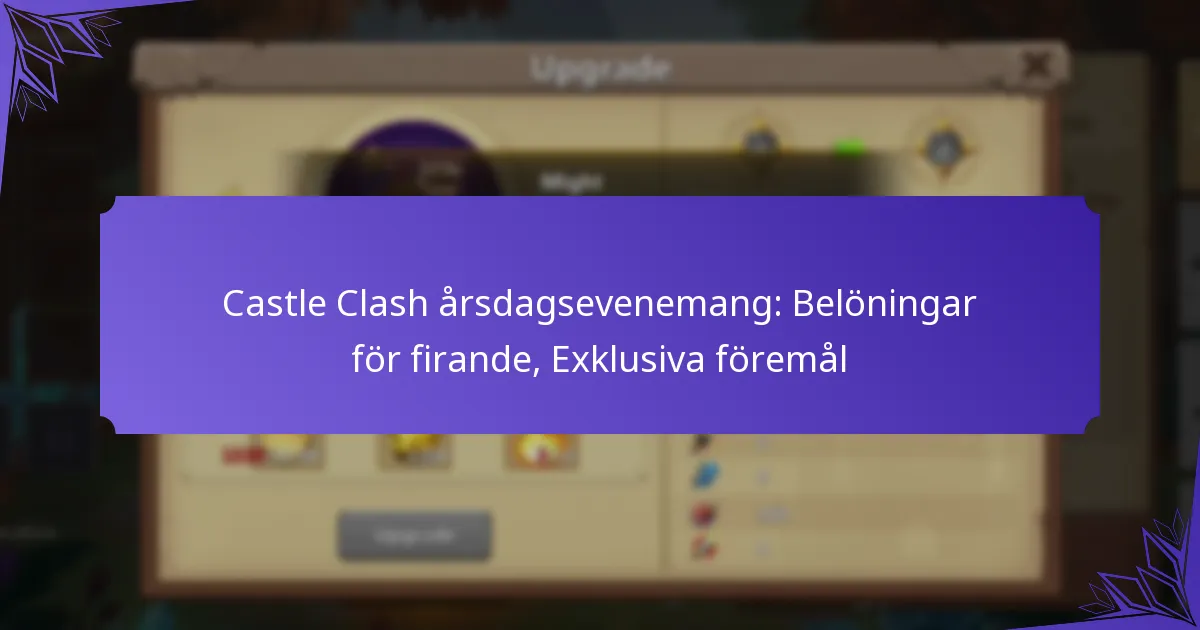 Castle Clash årsdagsevenemang: Belöningar för firande, Exklusiva föremål